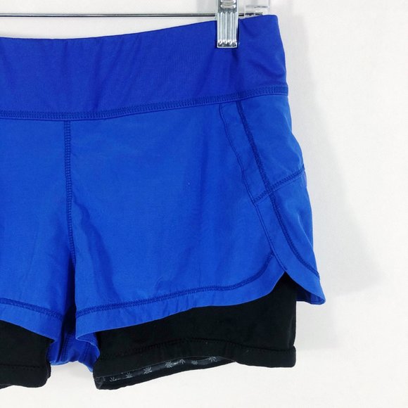 SOLD Athleta | 2 in 1 Pulse Shorts in Blue & Black - Picture 2 of 7